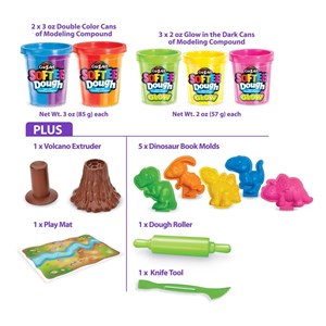 Kit de dinosaures en pâte à modeler malléable et fluorescente