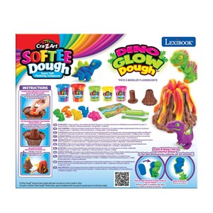 Kit de dinosaures en pâte à modeler malléable et fluorescente