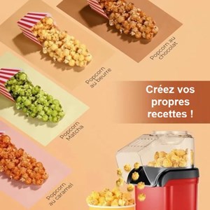 Machine à pop-corn rouge compacte 1100w