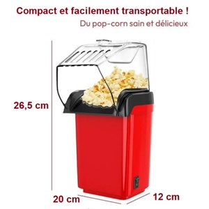 Machine à pop-corn rouge compacte 1100w