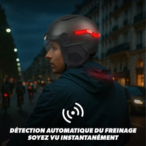 Casque vizion, feu de freinage automatique - taille m (tour de tête 55-58 cm)