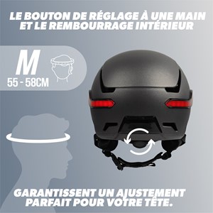 Casque vizion, feu de freinage automatique - taille m (tour de tête 55-58 cm)