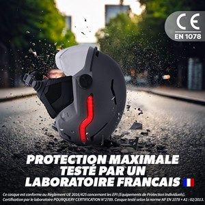 Casque vizion, feu de freinage automatique - taille l (tour de tête 59-61 cm)