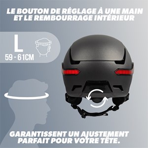 Casque vizion, feu de freinage automatique - taille l (tour de tête 59-61 cm)