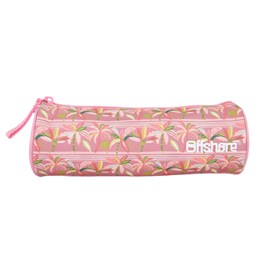Trousse ronde offshore rose palmiers 1 compartiment bagtrotter