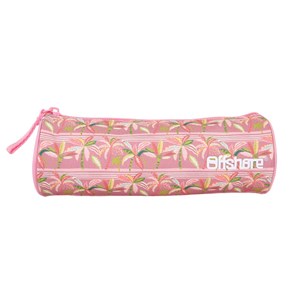 Trousse ronde offshore rose palmiers 1 compartiment bagtrotter