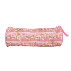 Trousse ronde offshore rose palmiers 1 compartiment bagtrotter