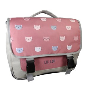 Cartable lili lou 38cm gris rose 2 compartiments bagtrotter primaire