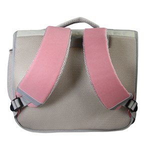 Cartable lili lou 38cm gris rose 2 compartiments bagtrotter primaire