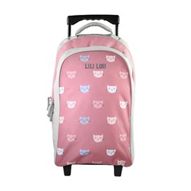 Sac à dos lili lou à roulettes gris rose 2 compartiments bagtrotter primaire