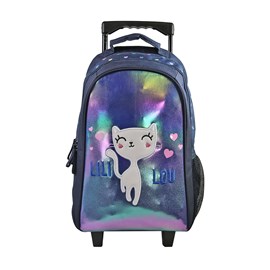 Sac à dos lili lou à roulettes marine 2 compartiments bagtrotter primaire