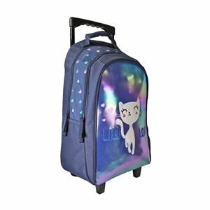 Sac à dos lili lou à roulettes marine 2 compartiments bagtrotter primaire