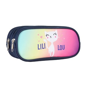 Trousse rectangulaire lili lou marine 2 compartiments bagtrotter