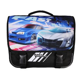 Cartable fast and furious 38cm noir 2 compartiments bagtrotter primaire