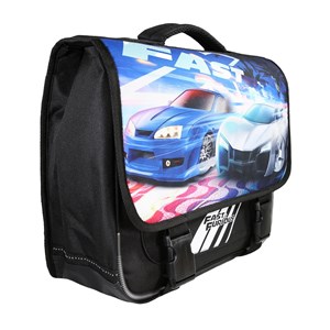 Cartable fast and furious 38cm noir 2 compartiments bagtrotter primaire