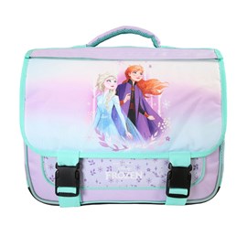 Cartable la reine des neiges 38cm violet 2 compartiments rabat réversible