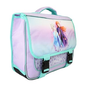 Cartable la reine des neiges 38cm violet 2 compartiments rabat réversible