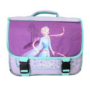 Cartable la reine des neiges 38cm violet 2 compartiments rabat réversible