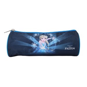 Trousse ronde la reine des neiges bleu marine 1 compartiment