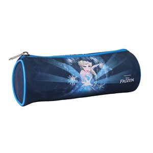 Trousse ronde la reine des neiges bleu marine 1 compartiment