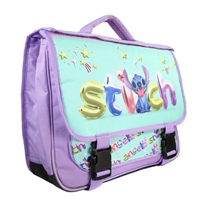 Cartable stitch et angel 38cm bleu 2 compartiments rabat réversible primaire