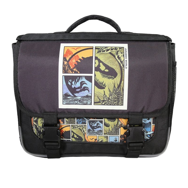 Bagtrotter - Cartable jurassic world 38cm noir vert kaki 2 comp. Rabat primaire