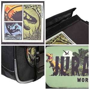 Cartable jurassic world 38cm noir vert kaki 2 comp. Rabat primaire