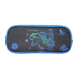 Trousse rectangulaire jurassic world noir bleu 2 compartiments