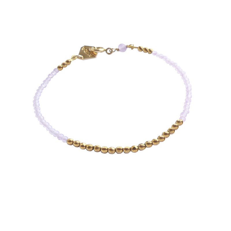 Bracelet fin quartz rose - filigrane