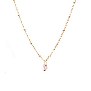 Collier court quartz rose - néo