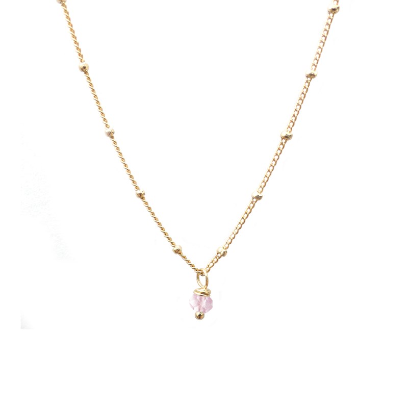 Collier court quartz rose - néo