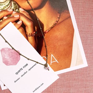 Collier court quartz rose - néo