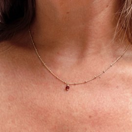 Collier court grenat - néo