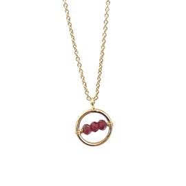 Collier ajustable grenat - cosmos