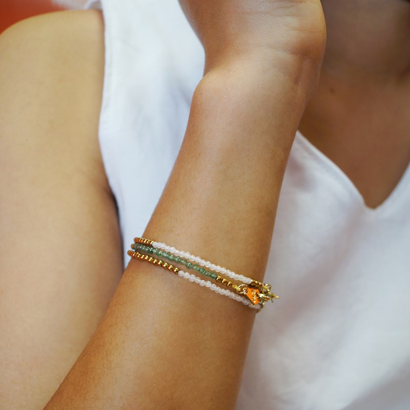 Bracelet fin aventurine - filigrane