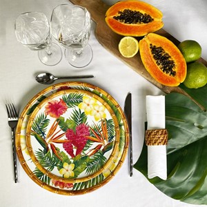 Petite assiette fleurs exotiques 23 cm