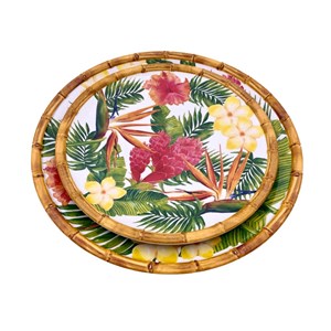 Petite assiette fleurs exotiques 23 cm