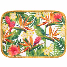 Plateau rectangulaire fleurs 45cm