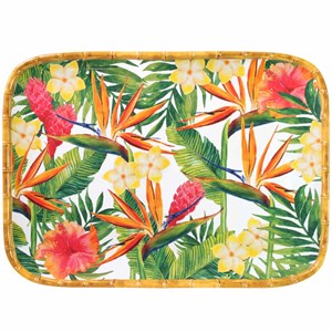 Plateau rectangulaire fleurs 45cm