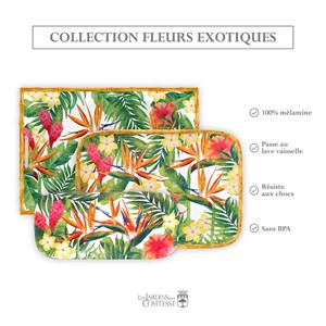Grand plateau - motif fleurs exotiques -