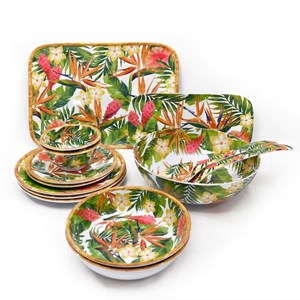 Grand plateau - motif fleurs exotiques -
