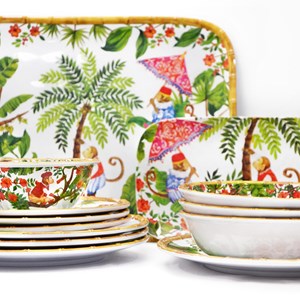 Plateau rectangulaire - contour bambou -