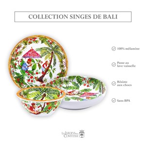 Assiette creuse mélamine singes 20 cm