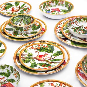 Assiette creuse mélamine singes 20 cm