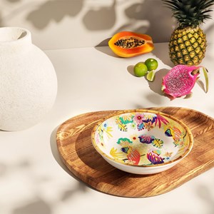 Grande assiette creuse 23cm perroquets