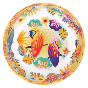 Grande assiette creuse 23cm perroquets