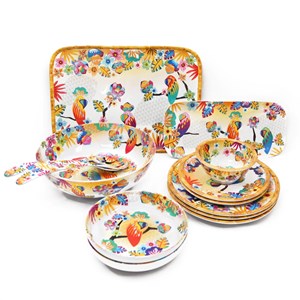 Plateau en mélamine perroquets - 45 cm