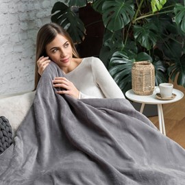 Dreamland couverture chauffante en peluche velouté grise - snuggle up - large