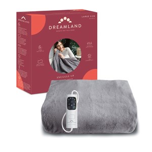 Dreamland couverture chauffante en peluche velouté grise - snuggle up - large