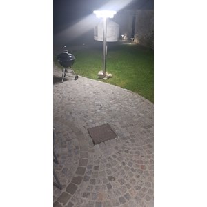 Lampadaire solaire timeo hauteur 199 cm 3 lampes avec télécommande